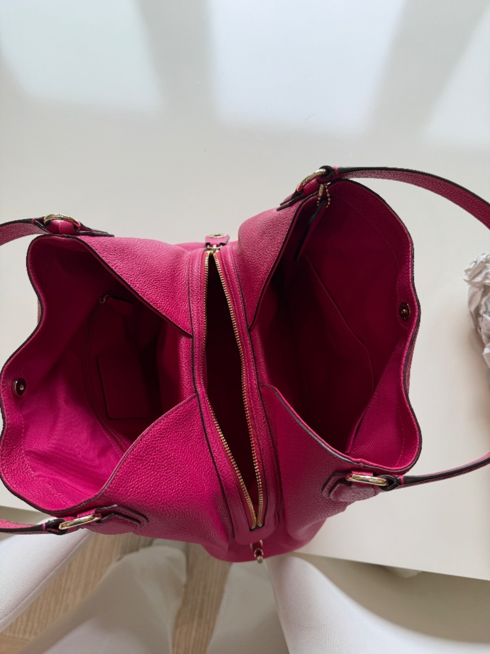 Coach Edie shoulder bag 31 in refined pebble leather, hot pink, NWOT - Picture 8 of 8